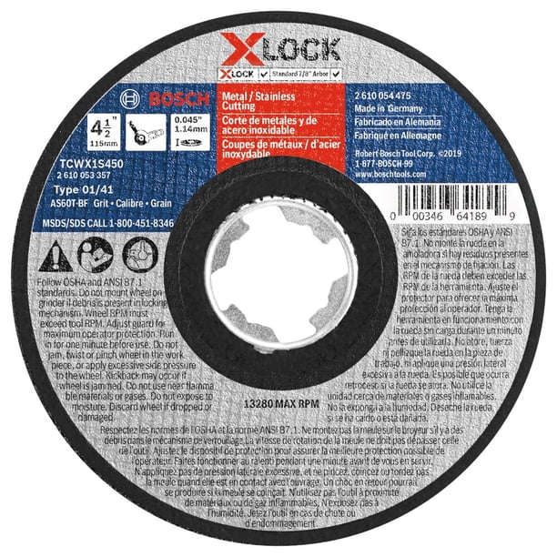 Disco abrasivo Bosch TCWX1S450-25, 11,4 cm x 1,1 mm, 60 Grit