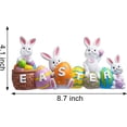 thumbnail image 3 of Easter Bunny Eggs with The Word Easter Resin Centerpiece Decor 4 Rabbits Bunny & Egg Tabletop Easter Figuring for Easter Home and Office Easter Decoration, 3 of 5