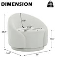 thumbnail image 2 of DREAMSIDEA Swivel Barrel Accent Chair, Modern Upholstered Living Room Chair 360°Round Club Armchair-White, 2 of 6