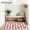 thumbnail image 3 of ODIKA 6'x9' Machine Washable Non-Slip Area Rug, Nordic Snowflake Patchwork with Interlocking Festive Motifs High Traffic Rug with Pad, Red, 644554, 3 of 8