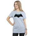 thumbnail image 2 of DC Comics Womens Justice League Movie Batman Emblem Cotton Boyfriend T-Shirt, 2 of 5