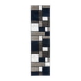 thumbnail image 2 of World Rug Gallery Contemporary Modern Boxed Color Block Navy 2'x7'3" Runner Rug, 2 of 7