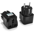 thumbnail image 1 of (Paquete de 2) Adaptador de Corriente de Viaje Germany France Europe, Universal AU UK US to EU Europe Plug AC 250V Tipo Schuko Europeo E F Outlet, 1 of 8