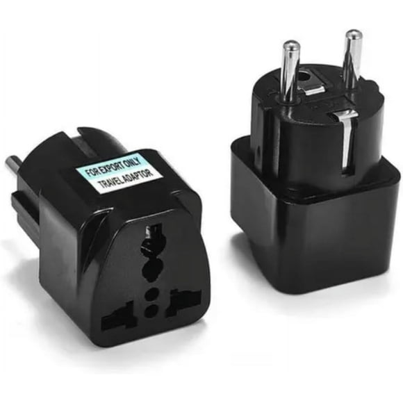 (Paquete de 2) Adaptador de Corriente de Viaje Germany France Europe, Universal AU UK US to EU Europe Plug AC 250V Tipo Schuko Europeo E F Outlet