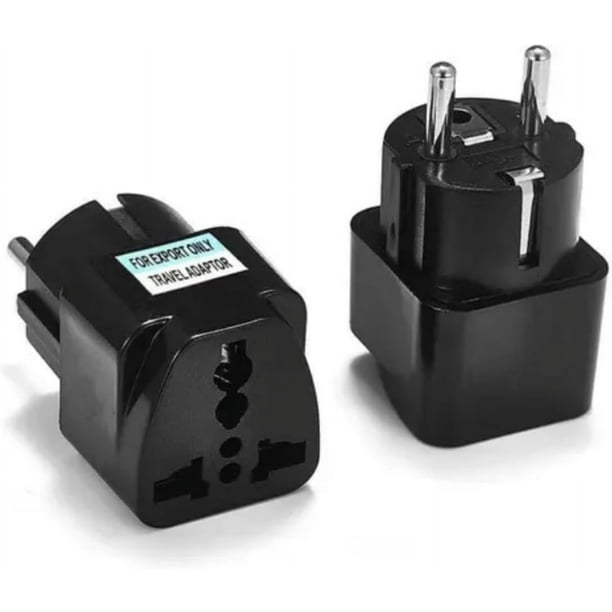 (Paquete de 2) Adaptador de Corriente de Viaje Germany France Europe, Universal AU UK US to EU Europe Plug AC 250V Tipo Schuko Europeo E F Outlet