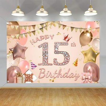 Mocsicka Quinceanera Birthday Backdrop for Sweet Girl Mis Quince Anos