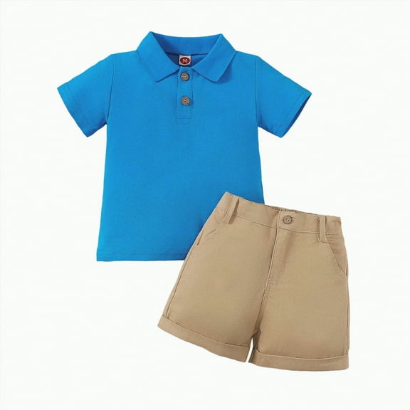 Baby Boy Outfits Toddler Clothes Child Kids Summer Knitted Soft Short-sleeved Casual 1t 2t 3t 4t 5t 6t T-shirt with Elastic Waist Shorts Outfit Boys' Clothing Sets 2 Piece
