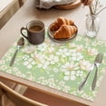 thumbnail image 3 of Spring Floral Placemats Set of 4 Watercolor Orchid Flowers Leaves Botanical Green Place Mats Indoor Wipeable Table Mats Washable Dining Table Placemats for Kitchen Holiday Party Home Decor 13x19 Inch, 3 of 9
