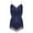 Navy Blue, variant on TiaoBug Women's Salsa Latin Dance Dress Fringe Tassels Camisole Leotard Sleeveless Rhinestones Mesh Bodysuit Royal Blue M