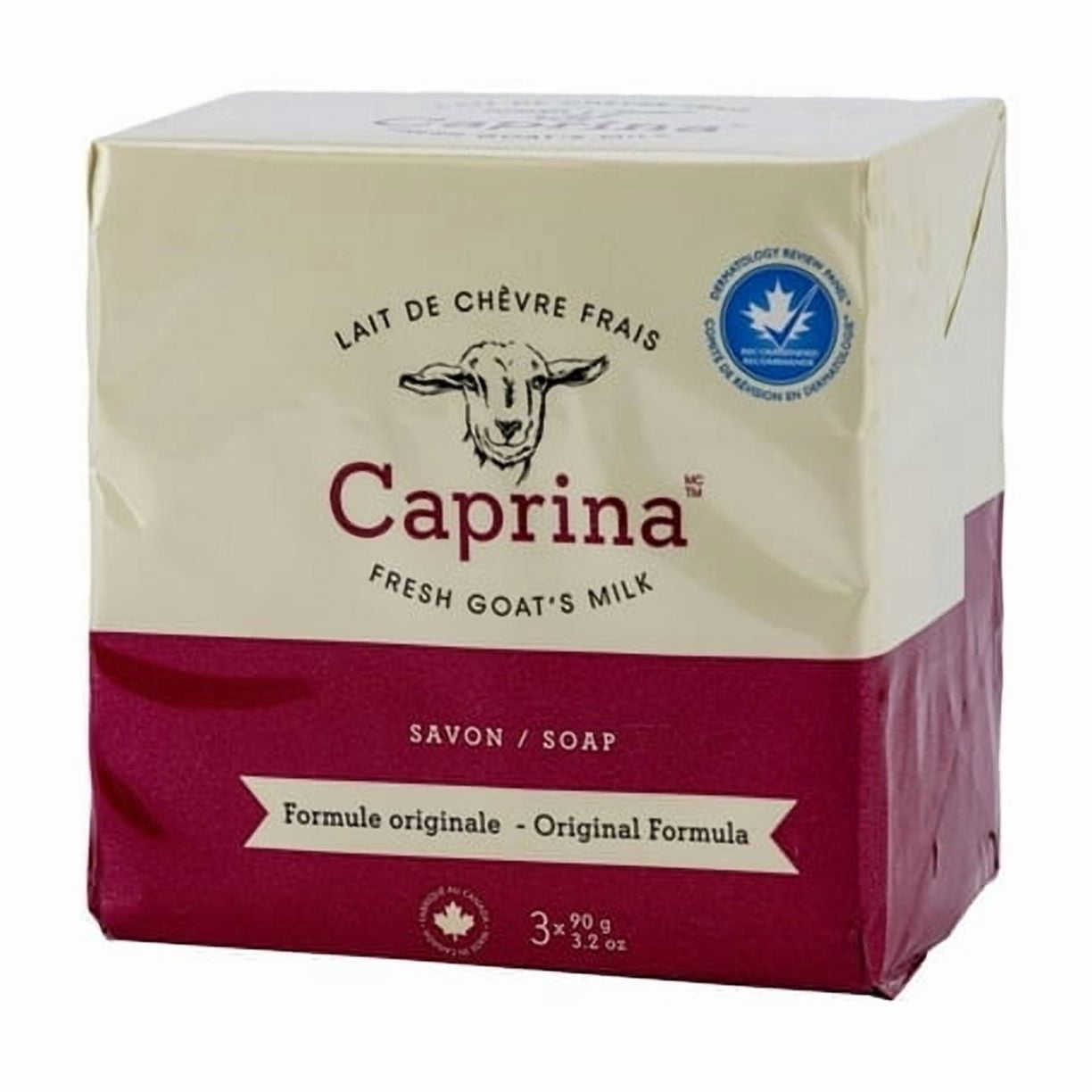 Caprina Legendary Fresh Goat's Milk Soap Original Formula, 3x90g, Original Formula