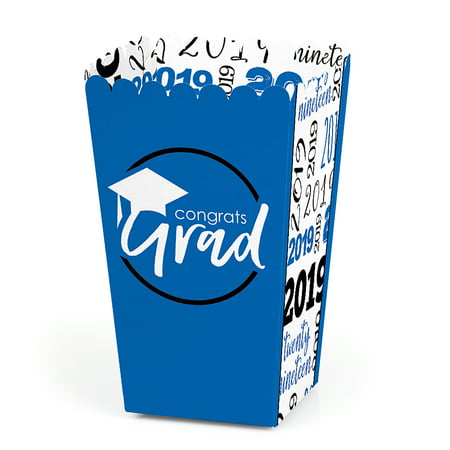 Blue Grad - Best is Yet to Come - Royal Blue 2019 Graduation Party Favor Popcorn Treat Boxes - Set of
