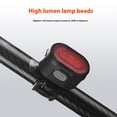 thumbnail image 3 of Juego de luces para bicicleta recargables por USB con haz de 1000 m y resistencia al agua IP66 | Combinación de faro delantero y luz trasera | Faro delantero de 4 modos y luz trasera de 5 modos |, 3 of 9