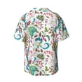 thumbnail image 4 of Goofa Fairy Flower Printed Men's Casual Short-sleeved Shirt,Lightweight Breathable Button-down,Summer Casual men's top,Versatile Fashion shirt-Large, 4 of 7
