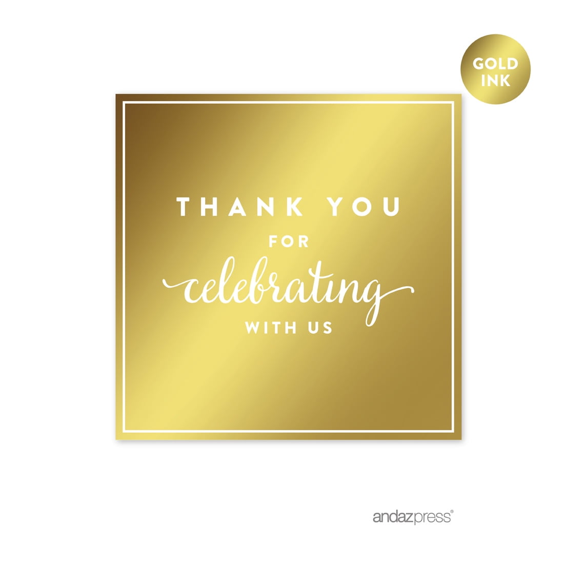 48x 4cm Personalized Birthday Gift Stickers Thank You Gold Foil Favour Labels 