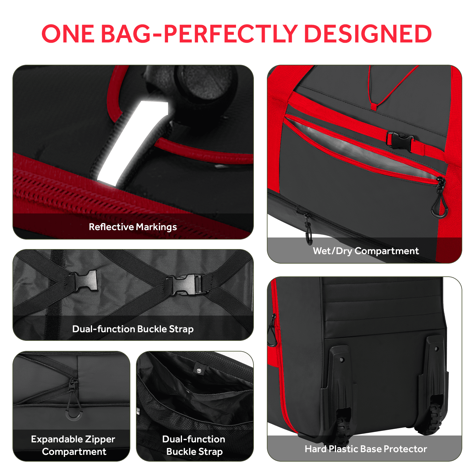 Fegat Foldable Rolling Duffel Bag,30'' Travel Duffel Bag Expandable 100L-120L Heavy Loads Design,Large Waterproof Wheeled Bag for Travel with Straps & Lock