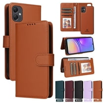 SaniMore for Samsung Galaxy A54 5G Wallet Case, Detachable Strong Magnetic PU Leather Flip Cover PU Leather Magnetic Shell Card Slots Cash Pocket Wristlet Strap Full Protective Stand Shell, Brown