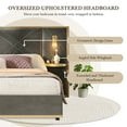 thumbnail image 5 of Christopher Knight Home Luxury Velvet Upholstered King Bed with Headboard, LED Lights, Storage Side Panels, Gray, 5 of 10
