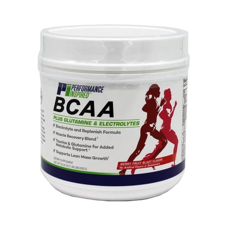 Performance Inspired Nutrition – 5G BCAA With Added Electrolytes - Taurine & Glutamine - Recovery & Rebuild - Berry Fruit Blast - 1.39lb