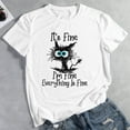 thumbnail image 3 of T-shirt à Manches Courtes Funny Cat pour Femmes Tout Va Bien - Or Rose G, 3 of 6