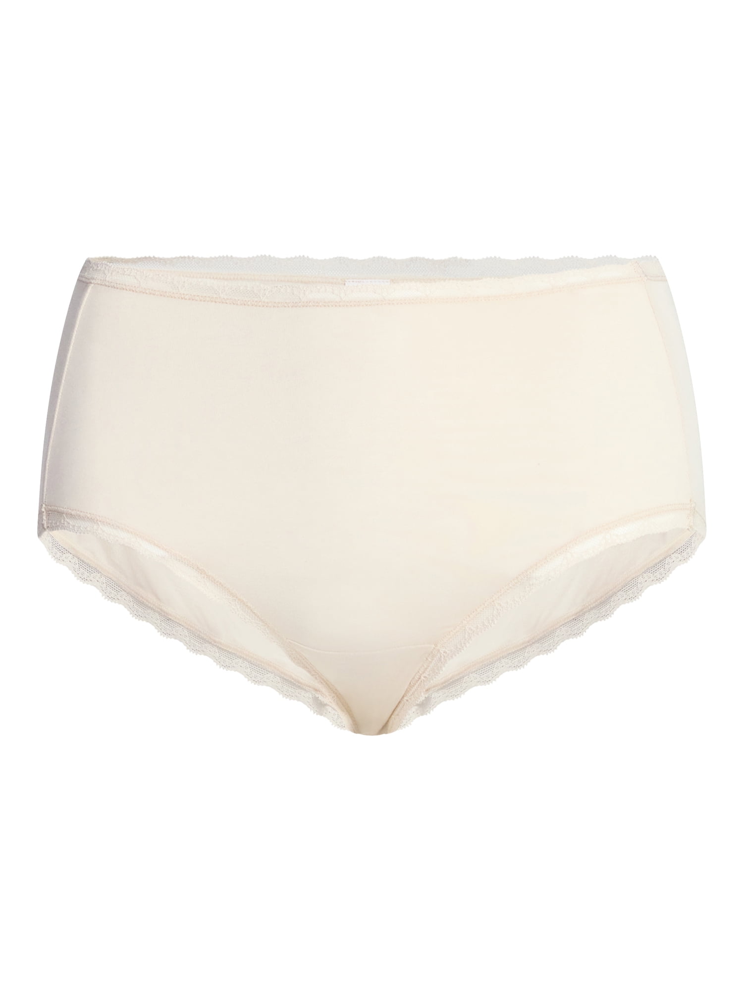 Joyspun Women's Soft Touch Lace Brief Panties, 4-Pack, Sizes XS-3XL