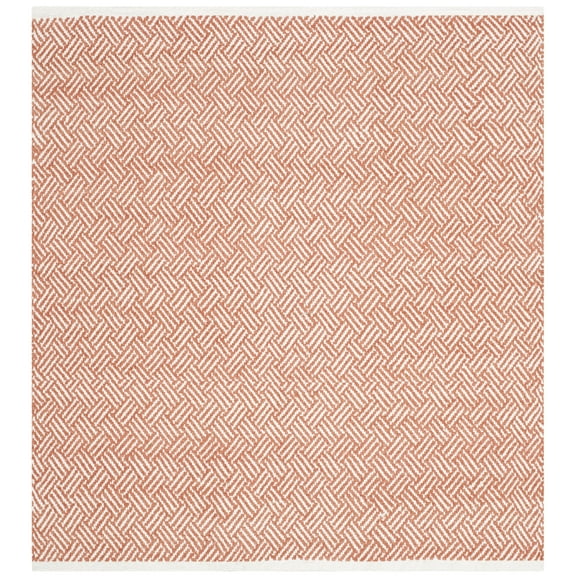 SAFAVIEH Boston Donnchad Striped Cotton Area Rug, Orange, 4' x 4' Square