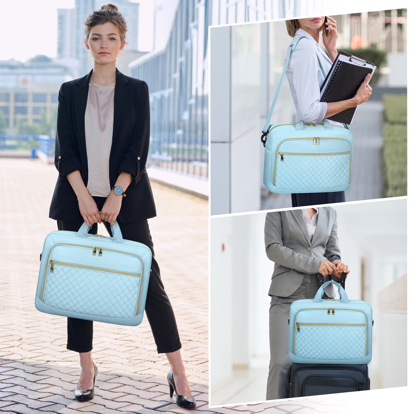 Laptop Bag 17.3 Inch Laptop Briefcase for Women Men Messenger Bag Waterproof Shoulder Large Computer Bag for Business Office Work College,Black