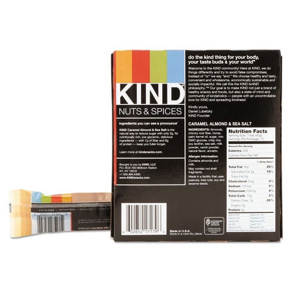 Nuts And Spices Bar, Caramel Almond And Sea Salt, 1.4 Oz Bar, 12/box | Bundle of 10 Boxes