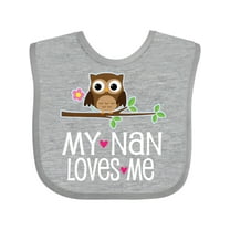 Inktastic My Nan Loves Me Owl Girls Baby Bib