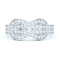 thumbnail image 2 of Sterling Silver Tie the Love Knot Full of Simulated Round Brilliant Cut Diamonds Promise Ring Wedding Band (3), 2 of 6