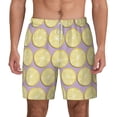 thumbnail image 3 of Uemuo Yellow Lemon Slices Pattern Mens Swim Trunks Quick Dry Board Shorts with Mesh Lining, Stretch Beach Shorts Quick Dry No-Chafing Board Shorts-Medium, 3 of 9