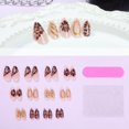 thumbnail image 4 of Silver Glitter Press on Nails French Tip Fake Nails Medium Almond False Nail with Rhinestone Design Nude Glossy Artificial Acrylic Full Cover Diamond Glue on Nail for Women Christmas Manicure 24Pcs, 4 of 6
