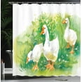 thumbnail image 4 of Ambesonne Duck Shower Curtain, Goose Farm Lake Plants, 69"Wx84"L, Green and White, 4 of 5