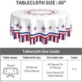 thumbnail image 4 of 4th of July Tablecloth Round 60 Inch Patriotic Tablecloth Red White Blue Stripes Star Table Cloth Washable Table Cove for Home Kitchen Dining Table Decor, 4 of 6