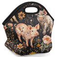 thumbnail image 2 of Herdesigns Floral Pig Animal Insulated Neoprene Lunch Bag for Women Men Lunch Box Washable Reusable Lunch Tote Lightweight Lunch Handbag for Work Outdoor Picnic, 2 of 7