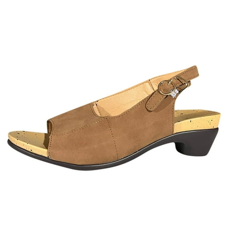 

Women Summer Square Heels Open Toe Breathable Sandals Fashion Shoes