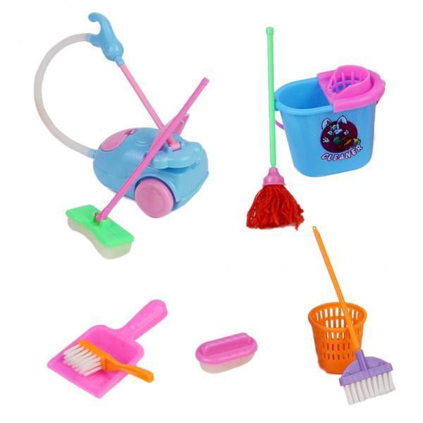 2x de limpieza para niños de 9 piezas, juguete de limpieza de simulación agua, escoba, , aspiradora, juguetes de Yotijar juguetes de juego de fregona de limpieza