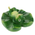 thumbnail image 2 of Ranas de resina flotando sobre hojas de loto para decorar estanques, fuentes y jardines., 2 of 9