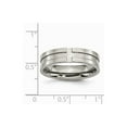 thumbnail image 7 of Grey Titanium Ring Band Wedding Grooved 6mm Polished, 7 of 7