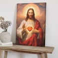 thumbnail image 5 of COGL Jesus Picture Sacred Heart of Wall Art Divine Mercy Picture Canvas Wall Decor Christ Jesus Portrait Poster Prints Christian Religious Artwork for Living Room Bedroom 12x18inch Framed, 5 of 6