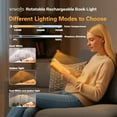 thumbnail image 4 of Luz para libros recargable luz para lectura con 24 LED luz para libros con rotación luz para libros con 3 colores luz para libros para amantes de la lectura, 4 of 8