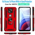 thumbnail image 5 of Motorola Moto G Power 2021 Case,  With [Tempered Glass Screen Protector Included], STARSHOP Drop Protection Ring Kickstand Cover- Red, 5 of 7