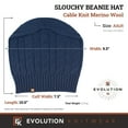 thumbnail image 7 of Wool Cable Knit Beanie Hat for Men or Women - Super Soft Merino Wool - Made in The USA - Navy Blue, 7 of 7