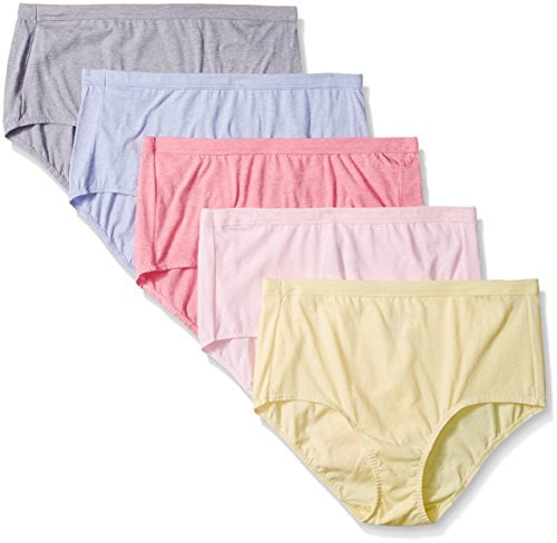 Fruit Of The Loom Women's Plus Size 5 Pack Fit for Me Beyond Soft Brief ...