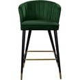 thumbnail image 3 of Meridian Furniture Cassie 28"H Velvet Counter Stool in Green (Set of 2), 3 of 5