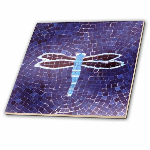 3dRose, Dragonfly On Purple, 4 Inch Glass Tile