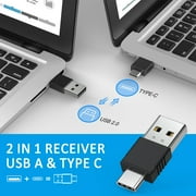 QQV Presentation Clicker, 2-in-1 USB Type C Powerpoint Clicker,Wireless PowerPoint Remote for PowerPoint with Hyperlink & Volume Control PowerPoint Slide Advancer for Mac, Computer, Laptop