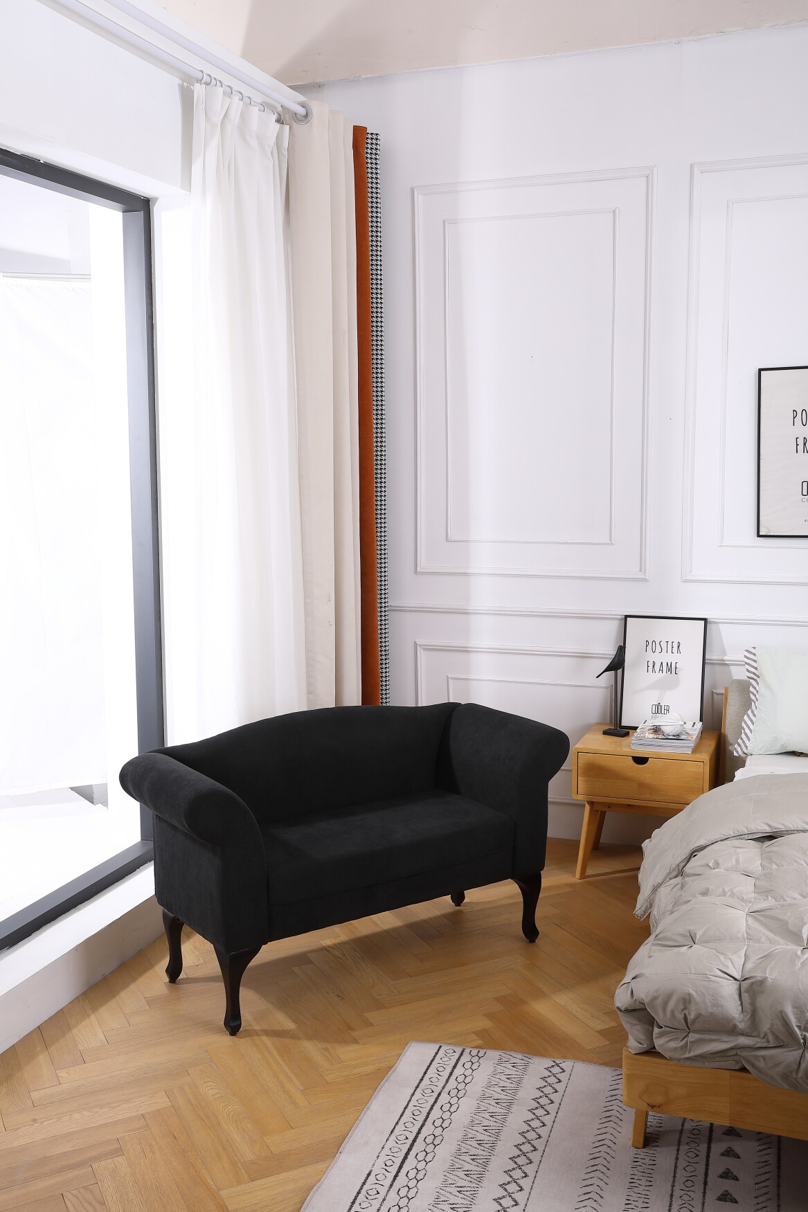 Loveseat Sofa Couch for Living Room, Modern Velvet 2seat Couch