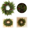 thumbnail image 2 of 15.7 Inch Real Touch Christmas Wreath, Lush Cedar Winter Wreath for Front Door with Red Berries, Large Indoor Outdoor Xmas Decor for Windows, Walls, and Home Holiday Decorations, 2 of 6