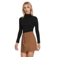 thumbnail image 4 of Women's High Waist Zipper Front Mini Skirt Casual A Line Short Bodycon Skirt, 4 of 6