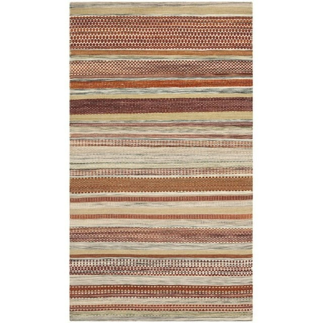 Safavieh Striped Kilim 5' X 8' Hand Woven Wool Pile Rug in Beige